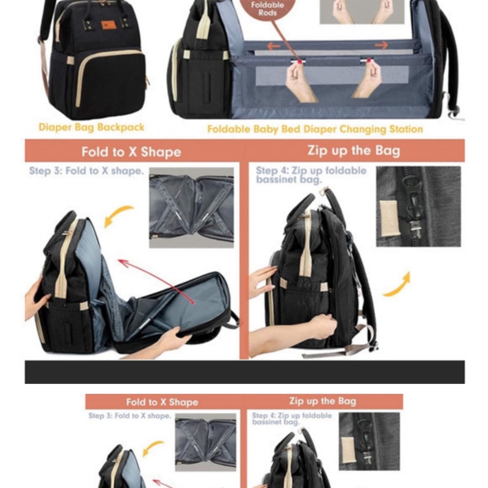 Debug Diaper Bag Backpack with Multi Functions - Picture 4 of 9